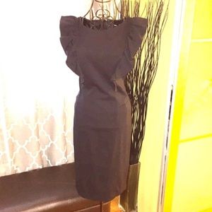 Express Black Ruffle Work Dress